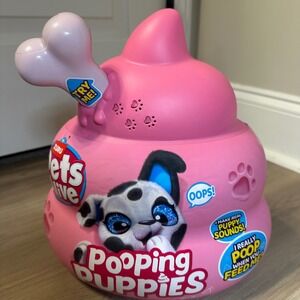 Zuru Pets Alive Pooping Puppies Interactive Talking Toy Dog Pink Bone